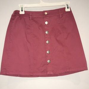 Pink button up skirt